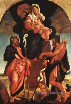 Vierge à l’Enfant avec Saints Jacopo Bassano Peinture à l'huile